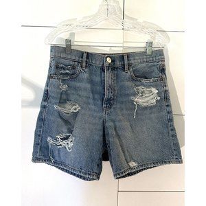 American Eagle Ripped Distressed Shorts Size 10 100% cotton High Rise 7" inseam
